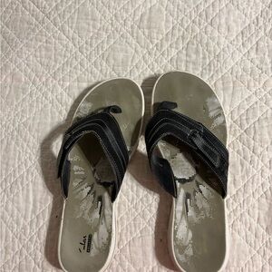 Clarks Black Sandals with Cushioned Footbed